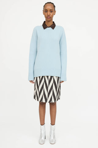Dries Van Noten Knit Chevron Skirt