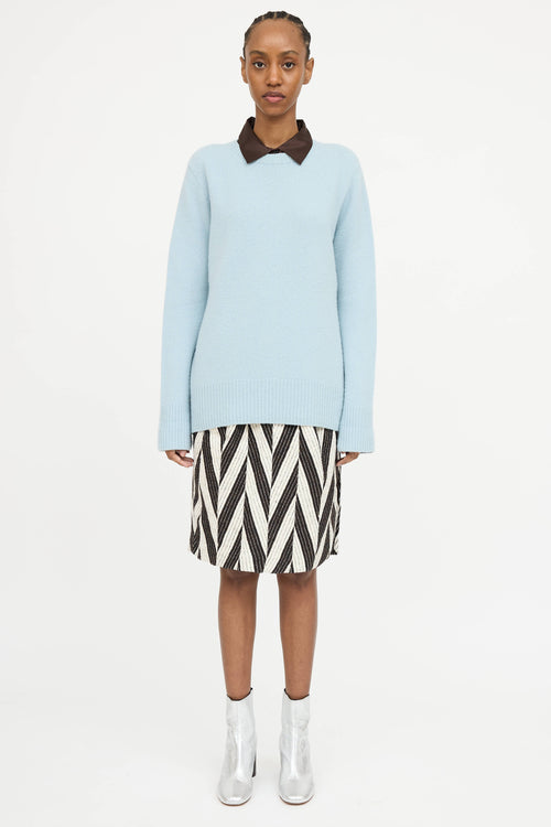 Dries Van Noten Knit Chevron Skirt