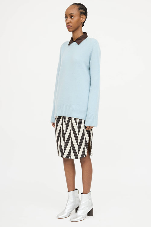 Dries Van Noten Knit Chevron Skirt