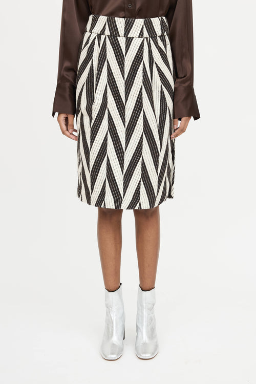 Dries Van Noten Knit Chevron Skirt