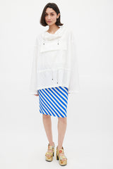 Dries Van Noten SS 2019 White Cotton Drawstring Hooded Jacket