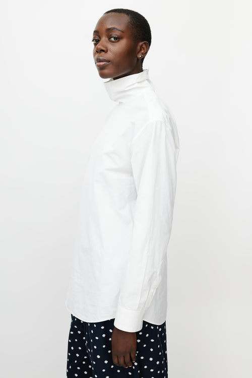 Dries Van Noten White High Collar Shirt
