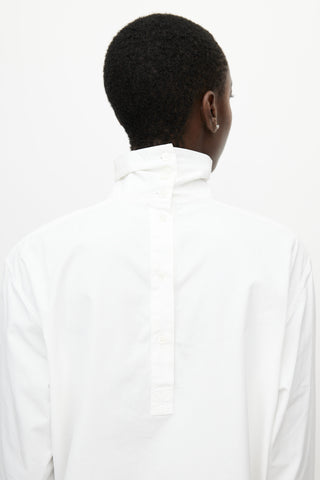 Dries Van Noten White High Collar Shirt