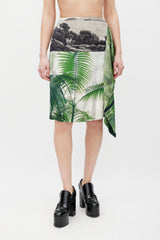 Dries Van Noten SS 2012 White & Multicolour Silk Floral Gathered Skirt
