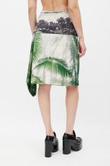Dries Van Noten SS 2012 White & Multicolour Silk Floral Gathered Skirt