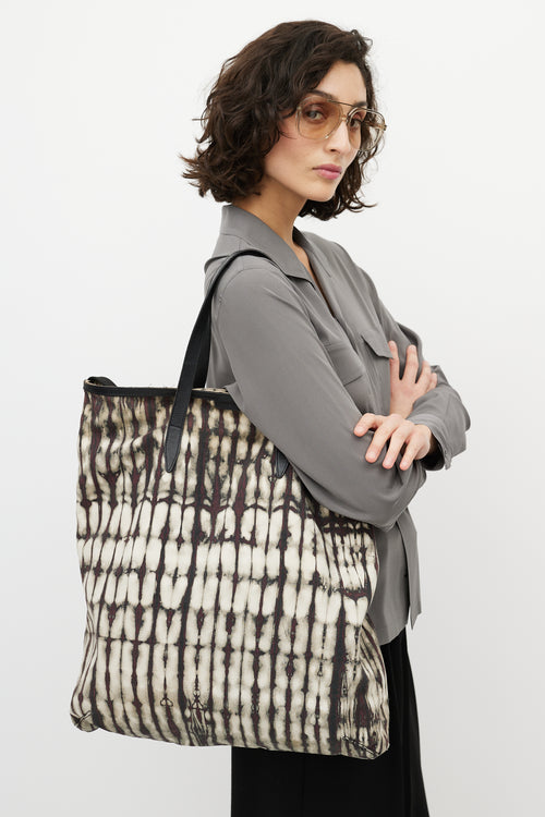 Dries Van Noten White & Multicolour Tie Dye Tote