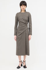Dries Van Noten Wool Dalba Draped Dress