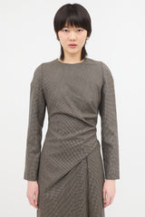 Dries Van Noten Wool Dalba Draped Dress