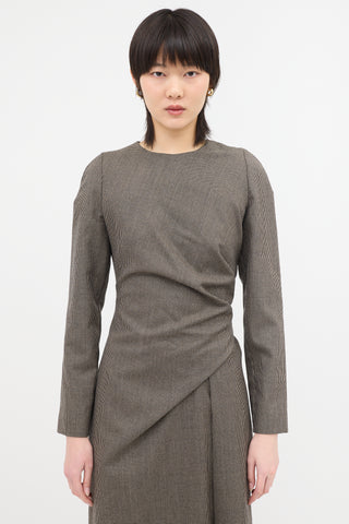 Dries Van Noten Wool Dalba Draped Dress