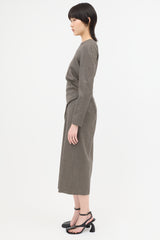 Dries Van Noten Wool Dalba Draped Dress