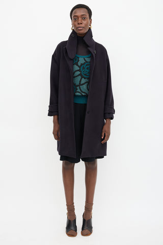 Dries Van Noten Wool High Neck Coat