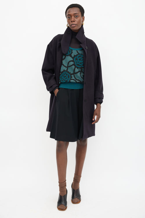 Dries Van Noten Wool High Neck Coat