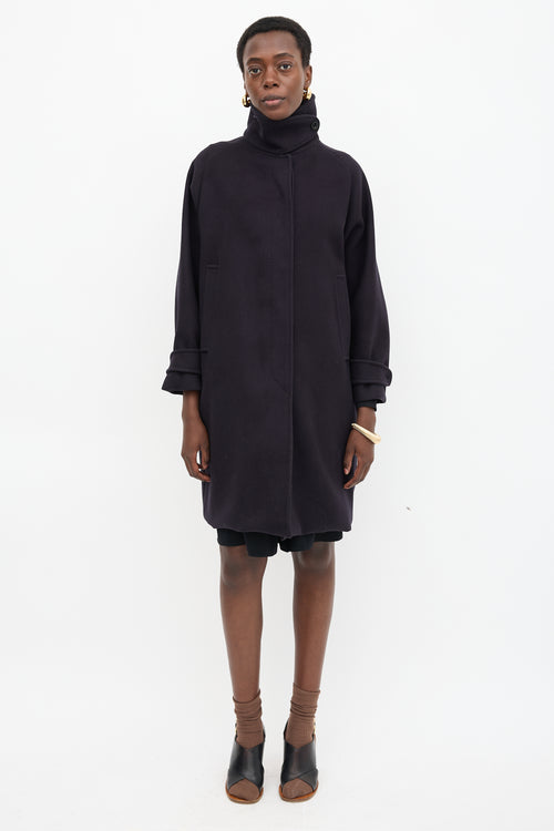Dries Van Noten Wool High Neck Coat