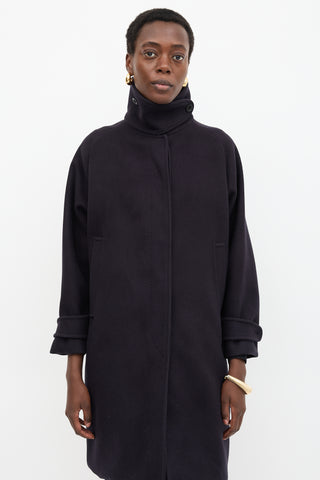 Dries Van Noten Wool High Neck Coat