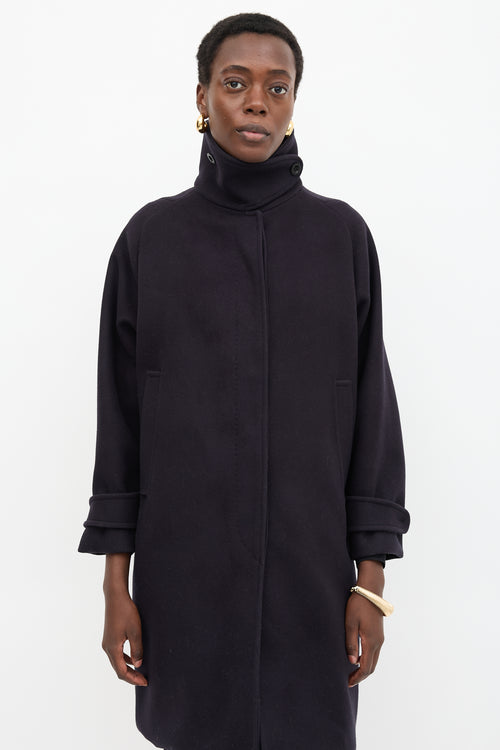 Dries Van Noten Wool High Neck Coat