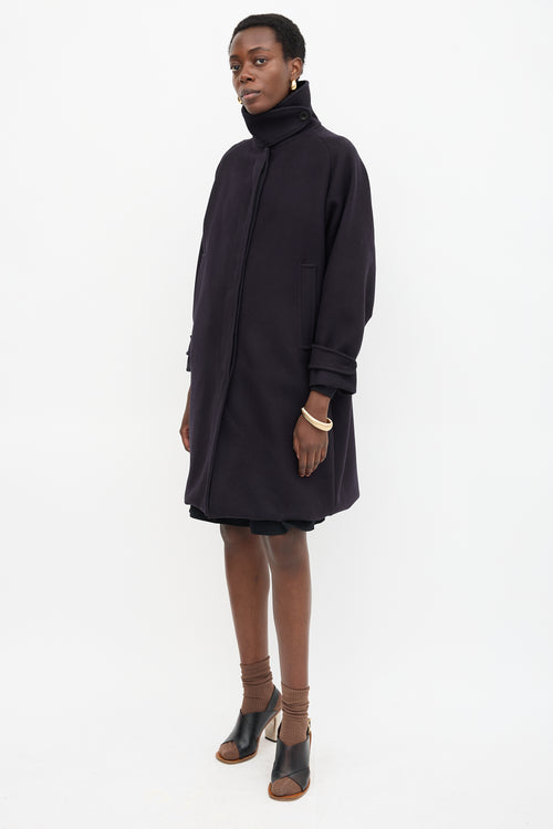 Dries Van Noten Wool High Neck Coat