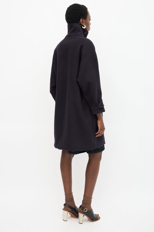 Dries Van Noten Wool High Neck Coat