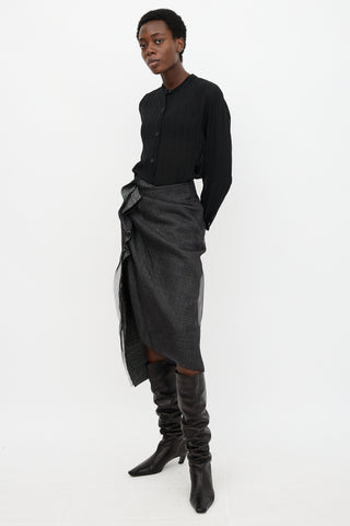 Dries Van Noten Wool Ruffled Skirt