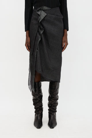 Dries Van Noten Wool Ruffled Skirt