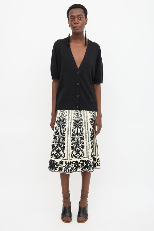 Dries Van Noten Wool Short Sleeve Cardigan