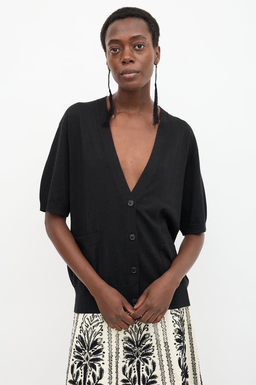 Dries Van Noten Wool Short Sleeve Cardigan