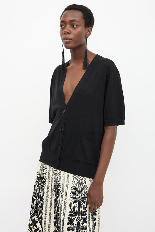 Dries Van Noten Wool Short Sleeve Cardigan