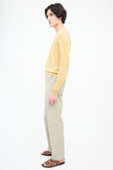Dries Van Noten Yellow & Brown Geometric V-Neck Sweater