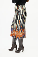 Dries Van Noten Yellow & Multicolour Sequin Skirt