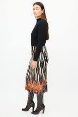 Dries Van Noten Yellow & Multicolour Sequin Skirt