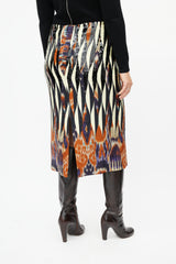 Dries Van Noten Yellow & Multicolour Sequin Skirt