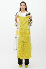 Dries Van Noten Yellow Silk Braided Scarf