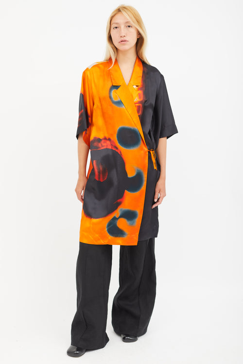Dries Van Noten x Len Lye Orange & Multicolour Wrap Cardigan