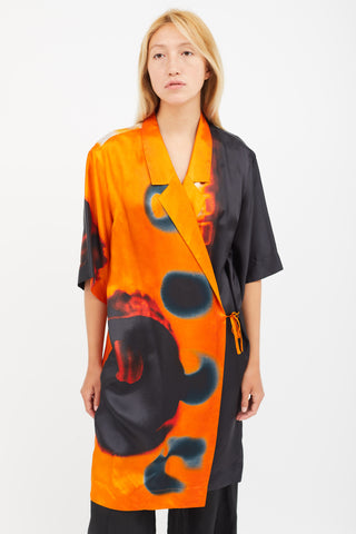 Dries Van Noten x Len Lye Orange & Multicolour Wrap Cardigan