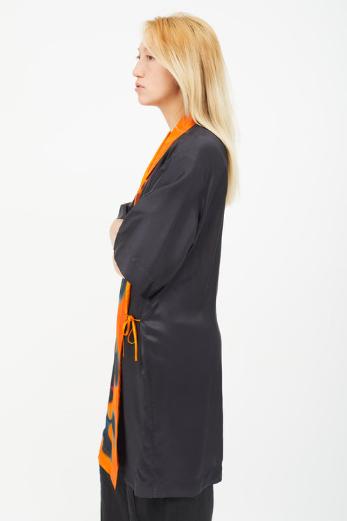Dries Van Noten x Len Lye Orange & Multicolour Wrap Cardigan