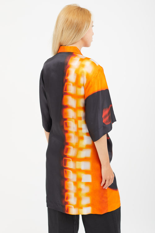Dries Van Noten x Len Lye Orange & Multicolour Wrap Cardigan