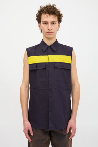 Dries Van Noten Beaded Sleeveless Shirt