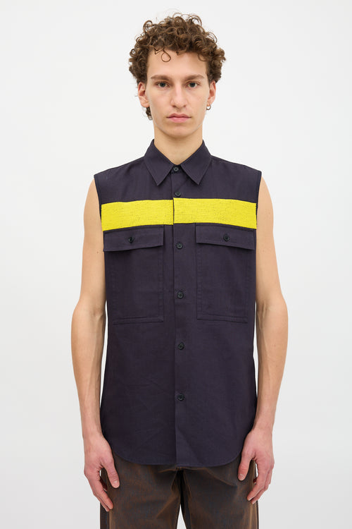 Dries Van Noten Beaded Sleeveless Shirt