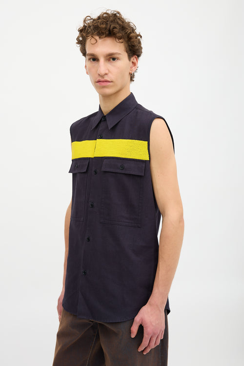 Dries Van Noten Beaded Sleeveless Shirt
