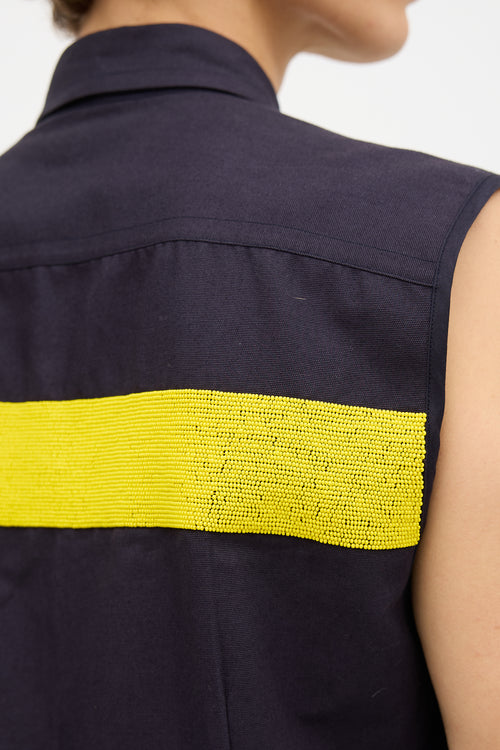 Dries Van Noten Beaded Sleeveless Shirt