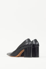 Dries Van Noten Black Embossed Leather Heel