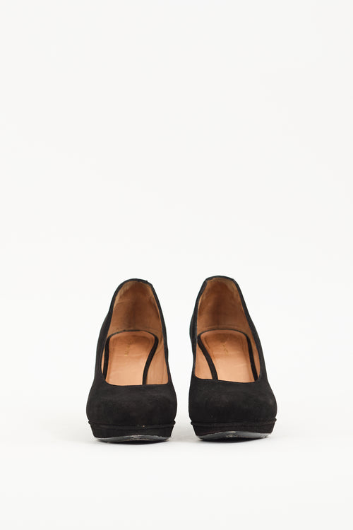 Dries Van Noten Black Suede Block Pump