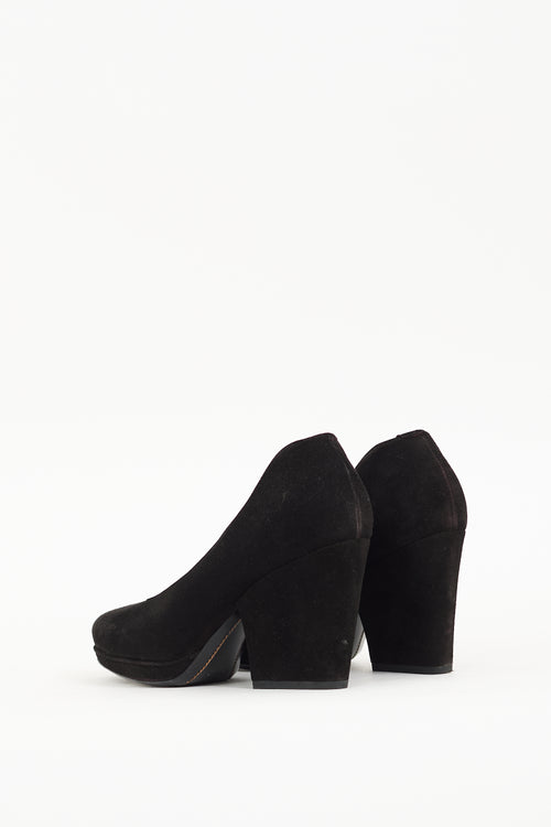 Dries Van Noten Black Suede Block Pump