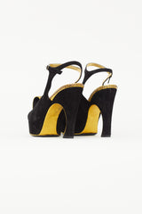 Dries Van Noten Black & Gold Suede Heel