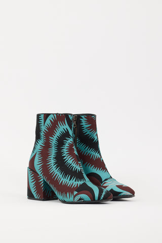 Dries Van Noten Blue & Multicolour Jacquard Ankle Boot