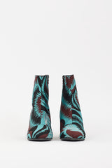 Dries Van Noten Blue & Multicolour Jacquard Ankle Boot