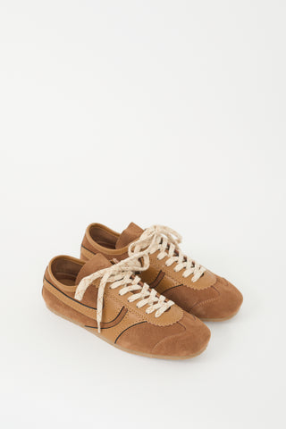 Dries Van Noten Brown Suede & Leather Sneaker