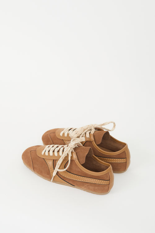 Dries Van Noten Brown Suede & Leather Sneaker