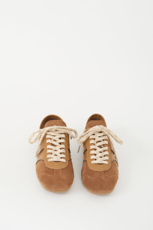 Dries Van Noten Brown Suede & Leather Sneaker