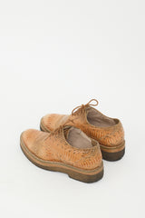 Dries Van Noten Brown Textured Leather Derby