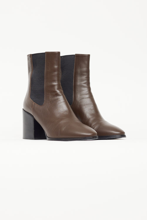 Dries Van Noten Brown & Black Leather Chelsea Boot